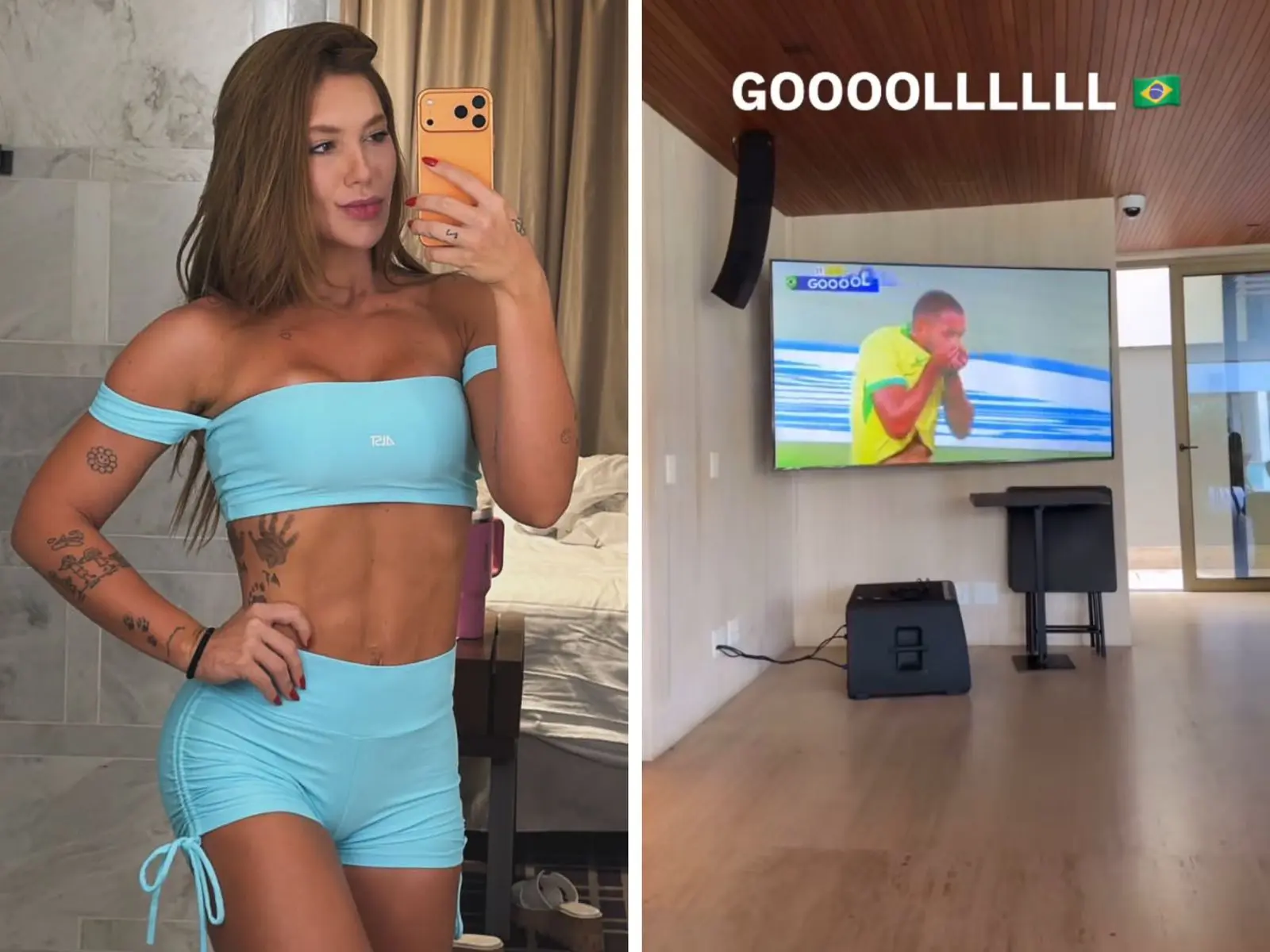 Virginia madruga para assistir jogo da Seleção Brasileira || Reprodução: Redes Sociais 