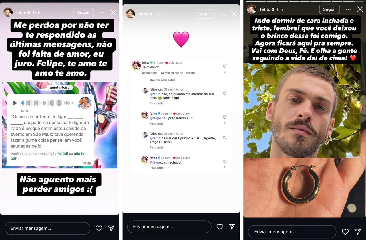 Fefito se despede de Felipe Selau || Reprodução: Redes Sociais 