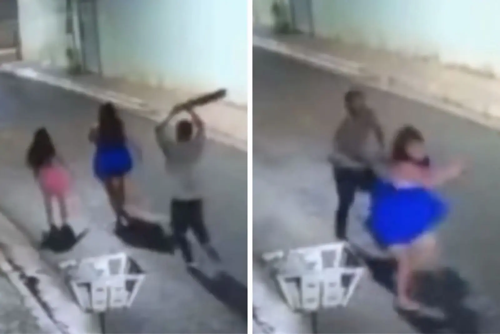 Homem ataca mulher com pedaço de madeira e foge || Reprodução: Redes Sociais 