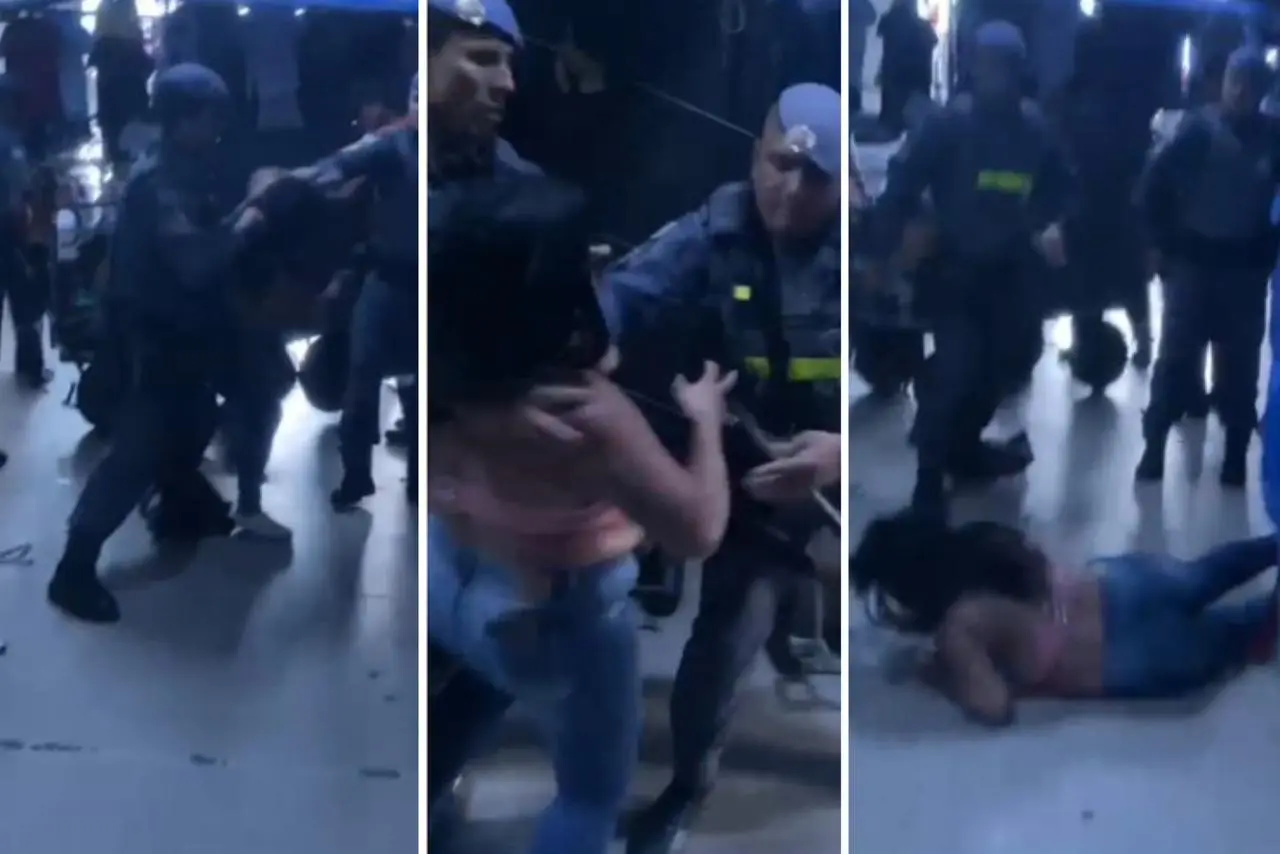 Confronto entre comerciantes e policiais no Brás, SP ||| Reprodução: