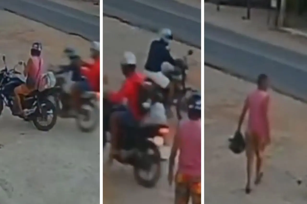 Bandidos atacam vítima distraída no celular e levam moto || Reprodução: Redes Sociais 