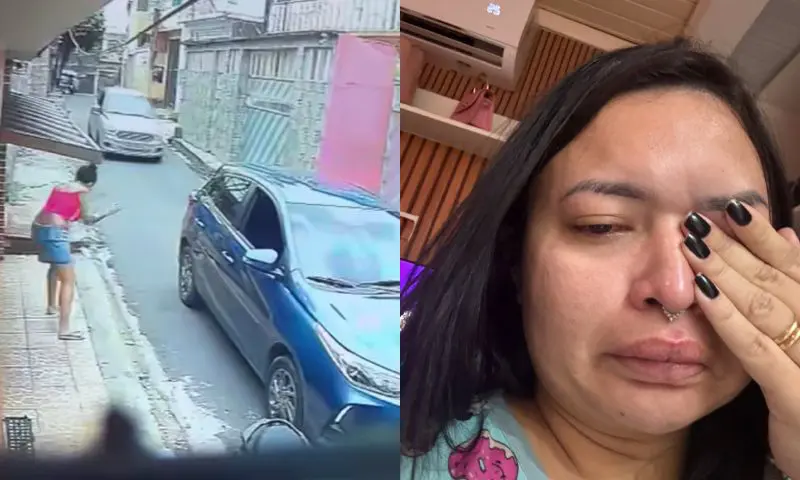 Vídeo: influenciadora é ameaçada pelo ex armado na porta de casa (Foto: Reprodução/Redes sociais)