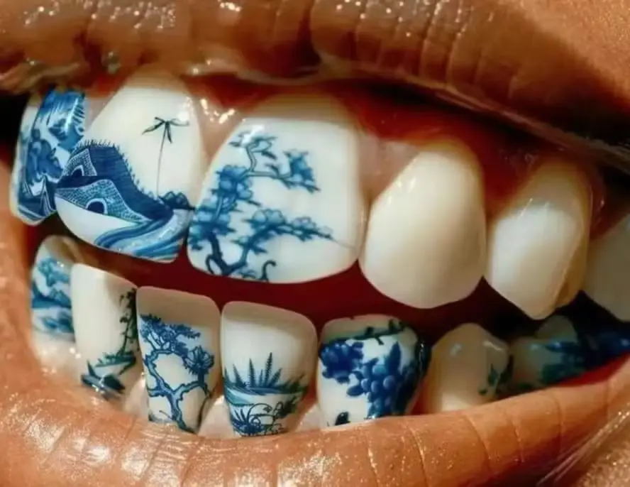 Tatuagem' nos dentes vira moda entre jovens na China — Foto: Reprodução
