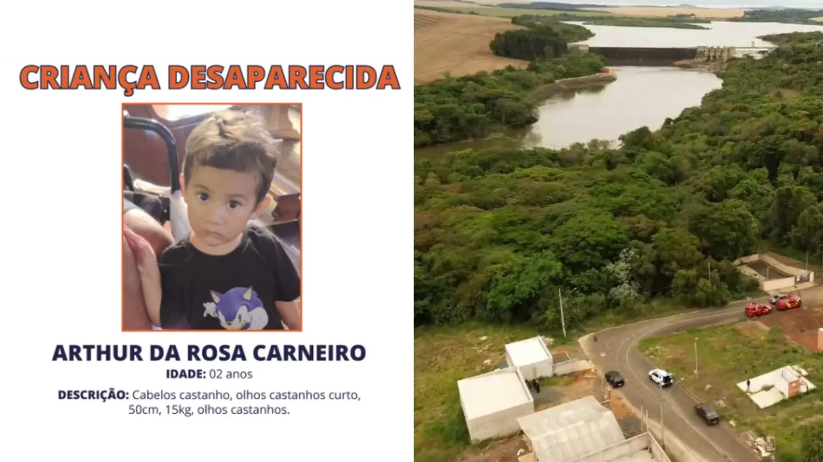 Equipes fazem buscas em rio e área de mata próximos à casa de criança desaparecida no PR - Foto: reprodução/redes sociais