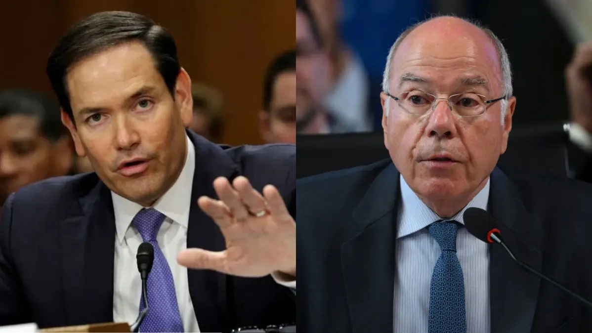 O secretário de Estado americano, Marco Rubio, e o ministro das Relações Exteriores do Brasil, Mauro Vieira.  • Arte CNN/ Foto 1: Jonathan Ernst/ Foto 2: Mauro Pimentel