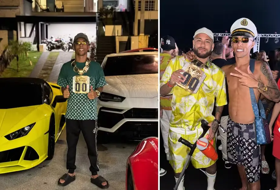 Influenciador Buzeira saiu da pobreza e deu colar de R$ 2 milhões para Neymar em cruzeiro Instagram - Foto: reprodução/redes sociais
