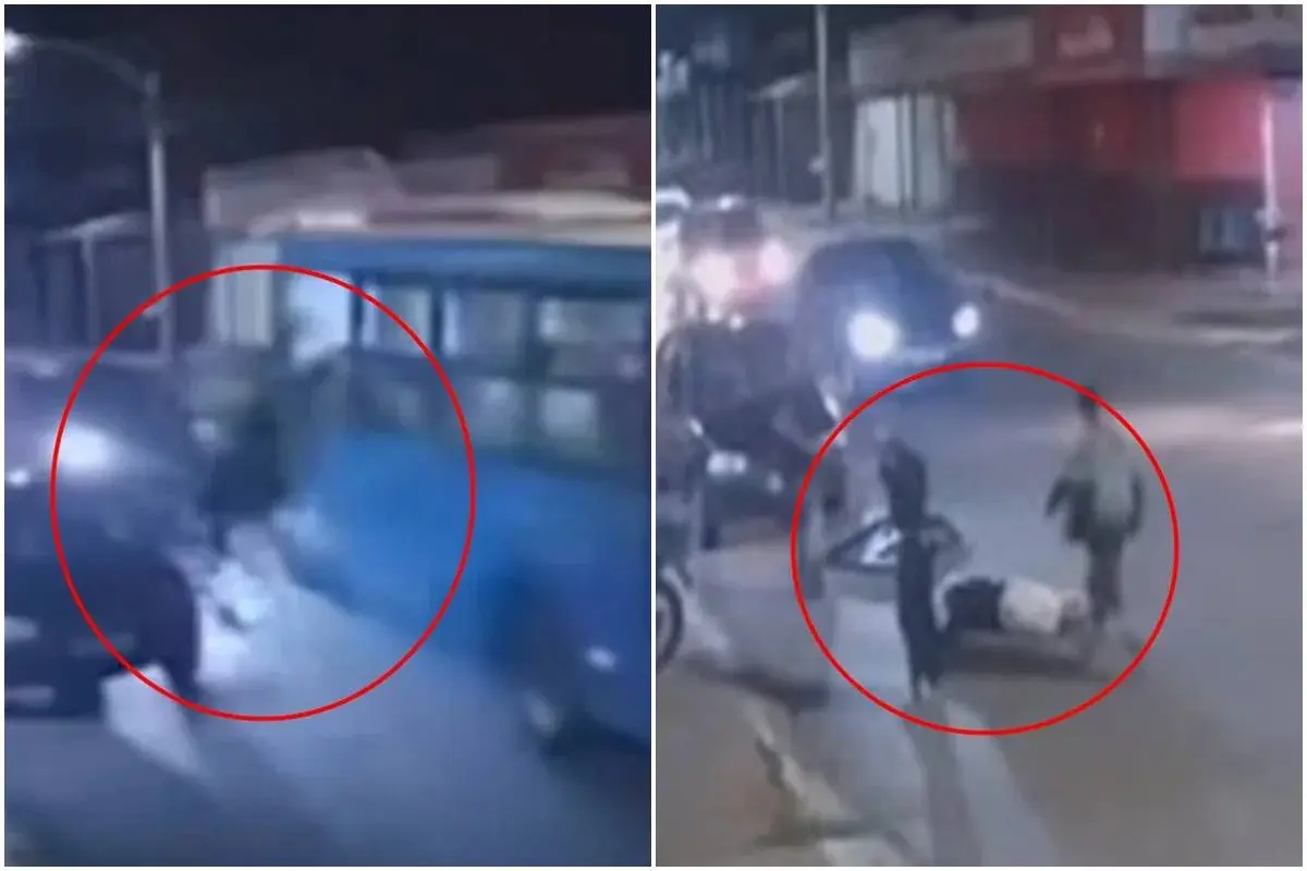 Adolescentes caem de ônibus em movimento após brincarem com saída de emergência
