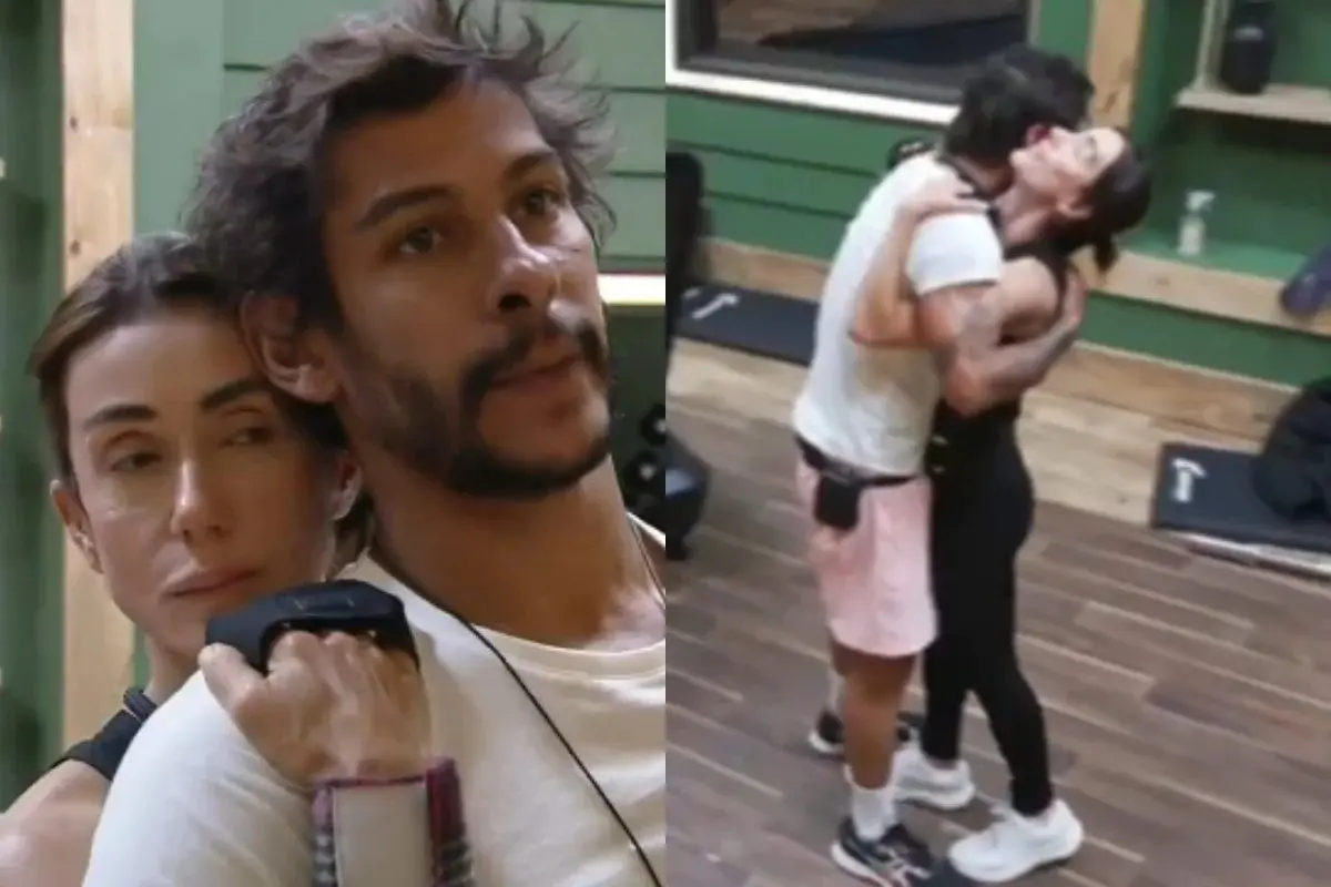 Casados fora do reality, Michelle Barros e Shia Phoenix se beijam em A Fazenda; veja vídeo