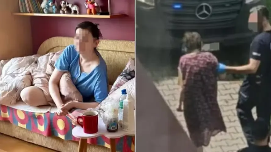 Mirella foi resgatada após 27 anos de cativeiro na casa dos pais adotivos na Polônia — Foto: Reprodução
