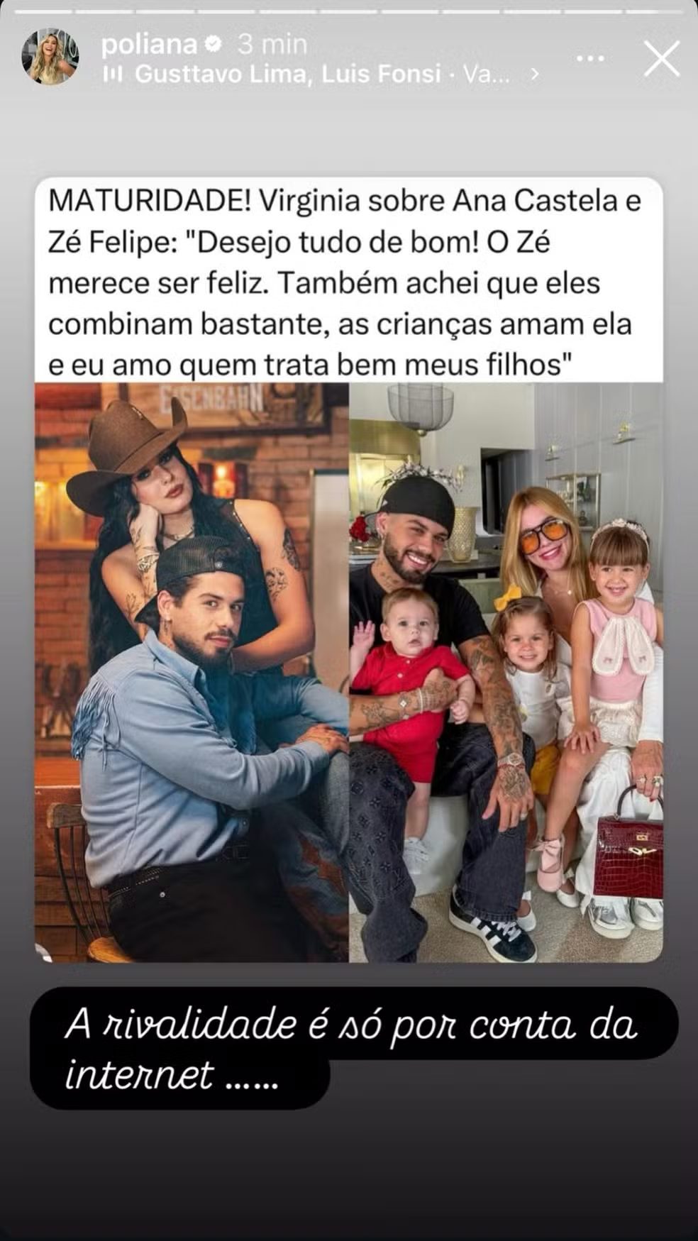 Stories publicados por Poliana Rocha - Reprodução: Instagram