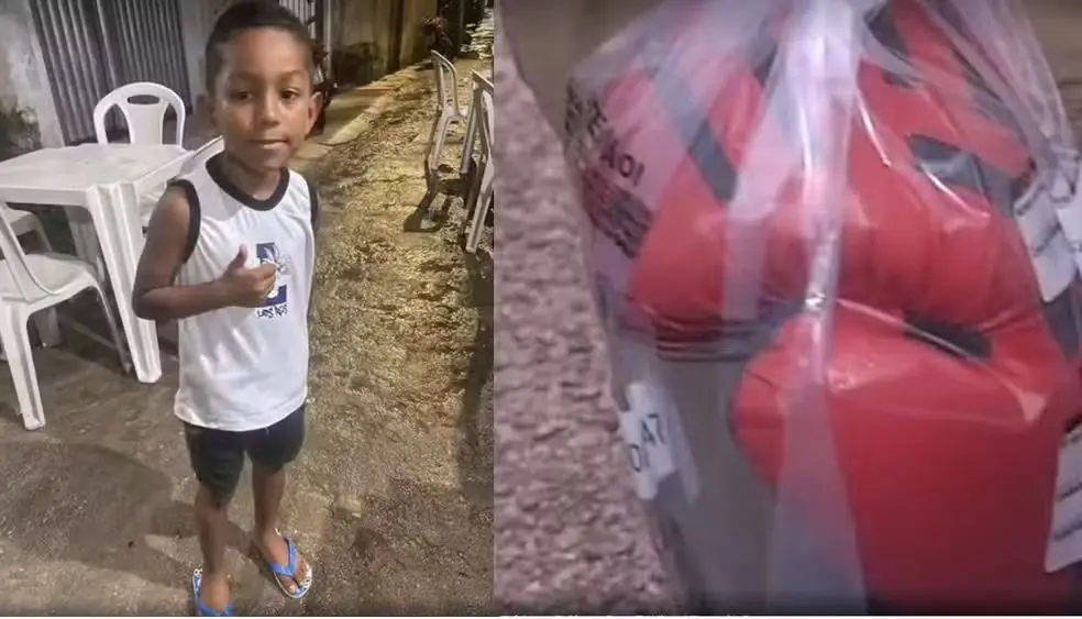 Luxa de boxe encontrada junto com o corpo do menino passará por perícia (Foto: Reprodução)