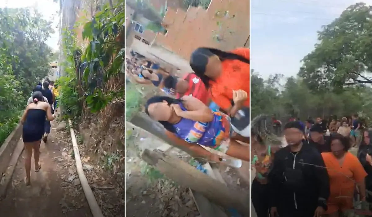 Vídeos mostram mulheres e outros suspeitos em fuga durante ação das polícias (Foto: Reprodução)