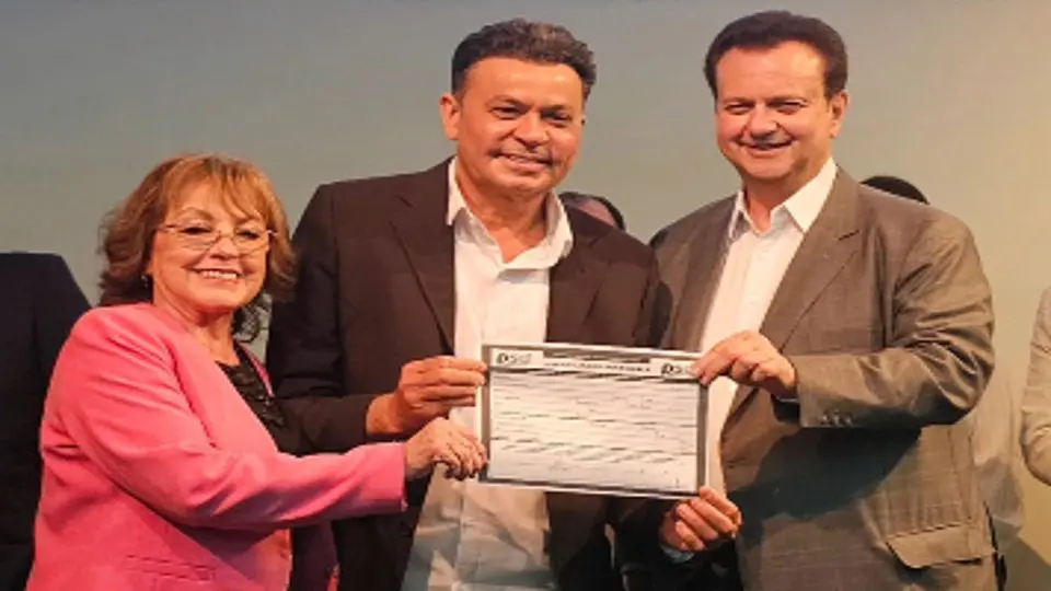 Vereadora Edir Sales; Frank Aguiar e o Secretário de Governo e Relações Institucionais, Gilberto Kassab (Foto: Reprodução)