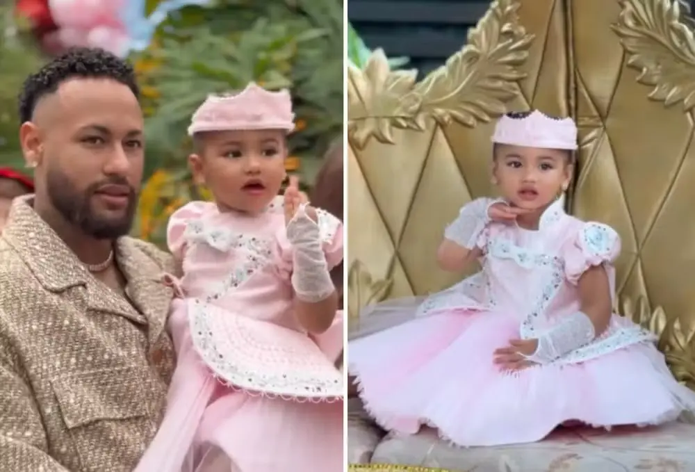 Neymar usa look grifado para aniversário de 2 anos de Mavie — Foto: Reprodução/Instagram
