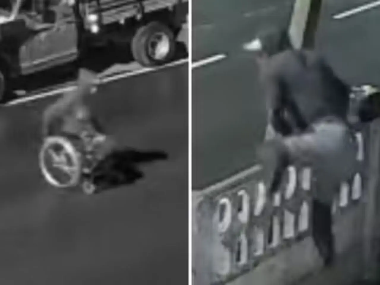 Vídeo: cadeirante pula o muro para furtar oficina, é flagrado por mecânico e foge em disparada
