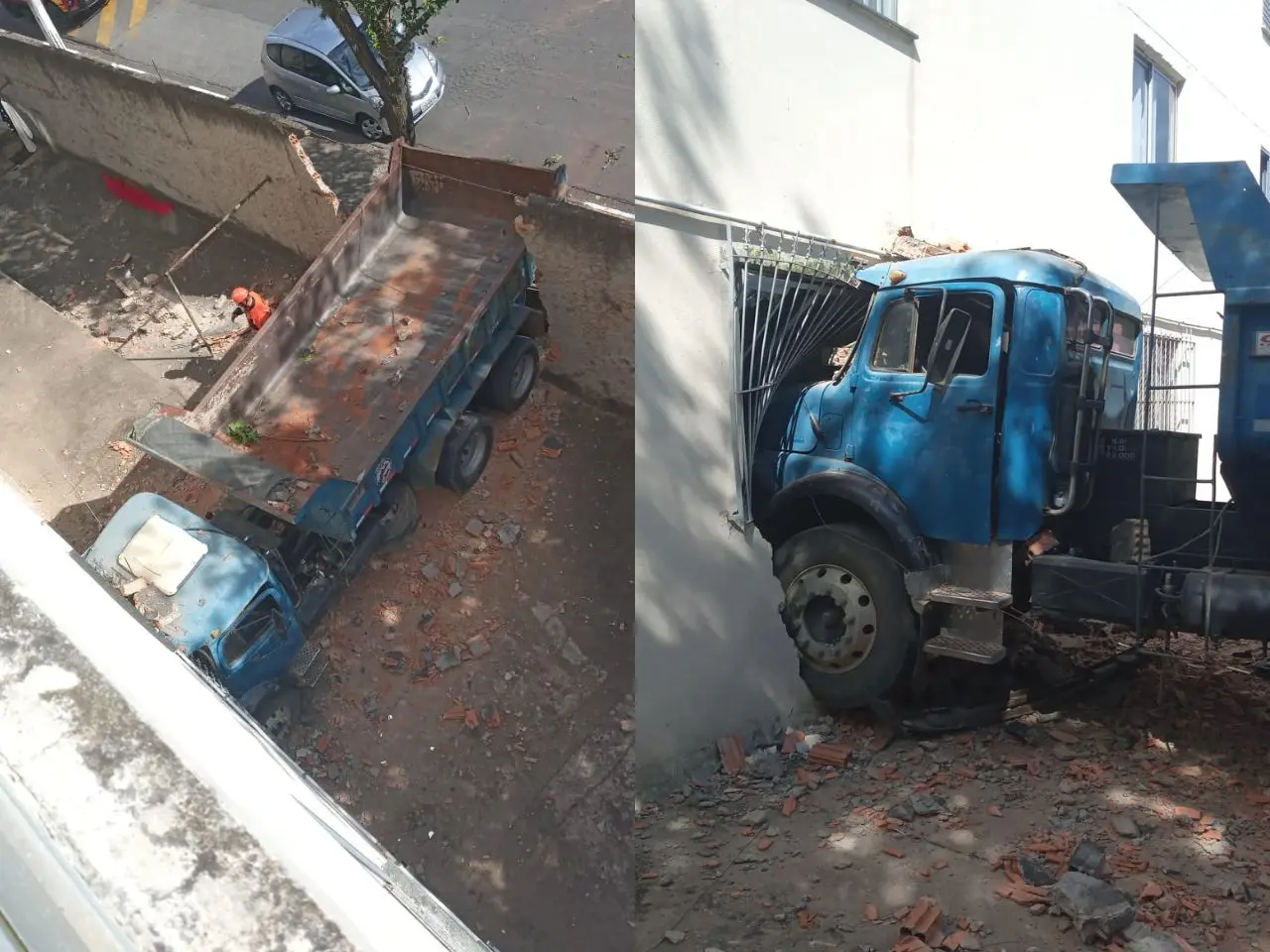 Apartamento fica destruído após ser invadido por caminhão desgovernado; veja vídeo