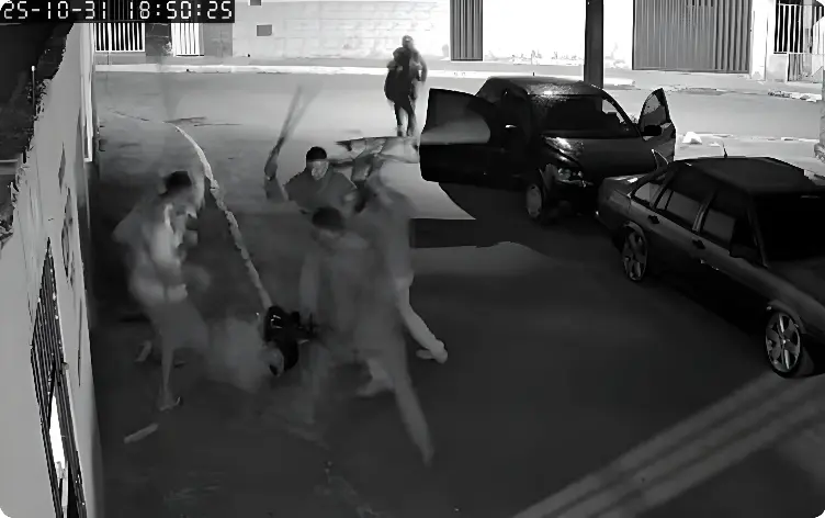 Amigos são brutalmente espancados com pedaços de madeira (Foto: Reprodução)