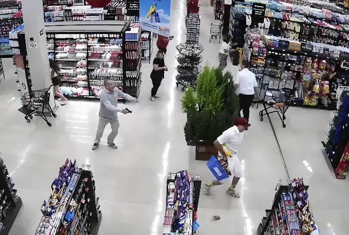 Vizinhos em guerra se encontram dentro de supermercado e o pior acontece (Foto: Reprodução)