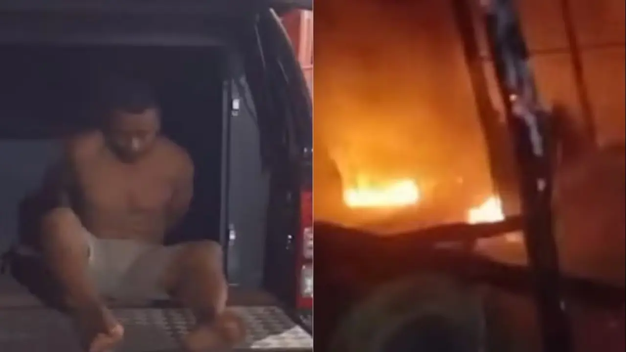 Inconformado com término, homem incendeia casa da ex e acaba preso; veja vídeo