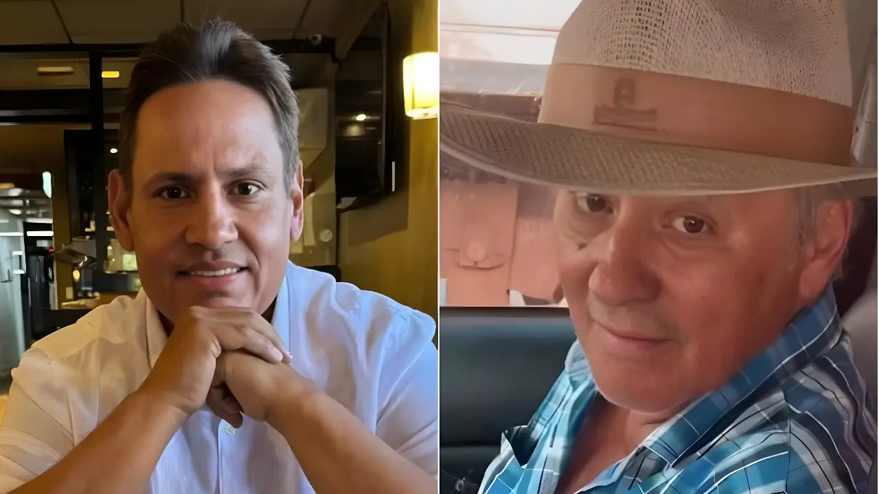 Filho (esquerda) e pai (direita), vítimas do duplo homicídio.