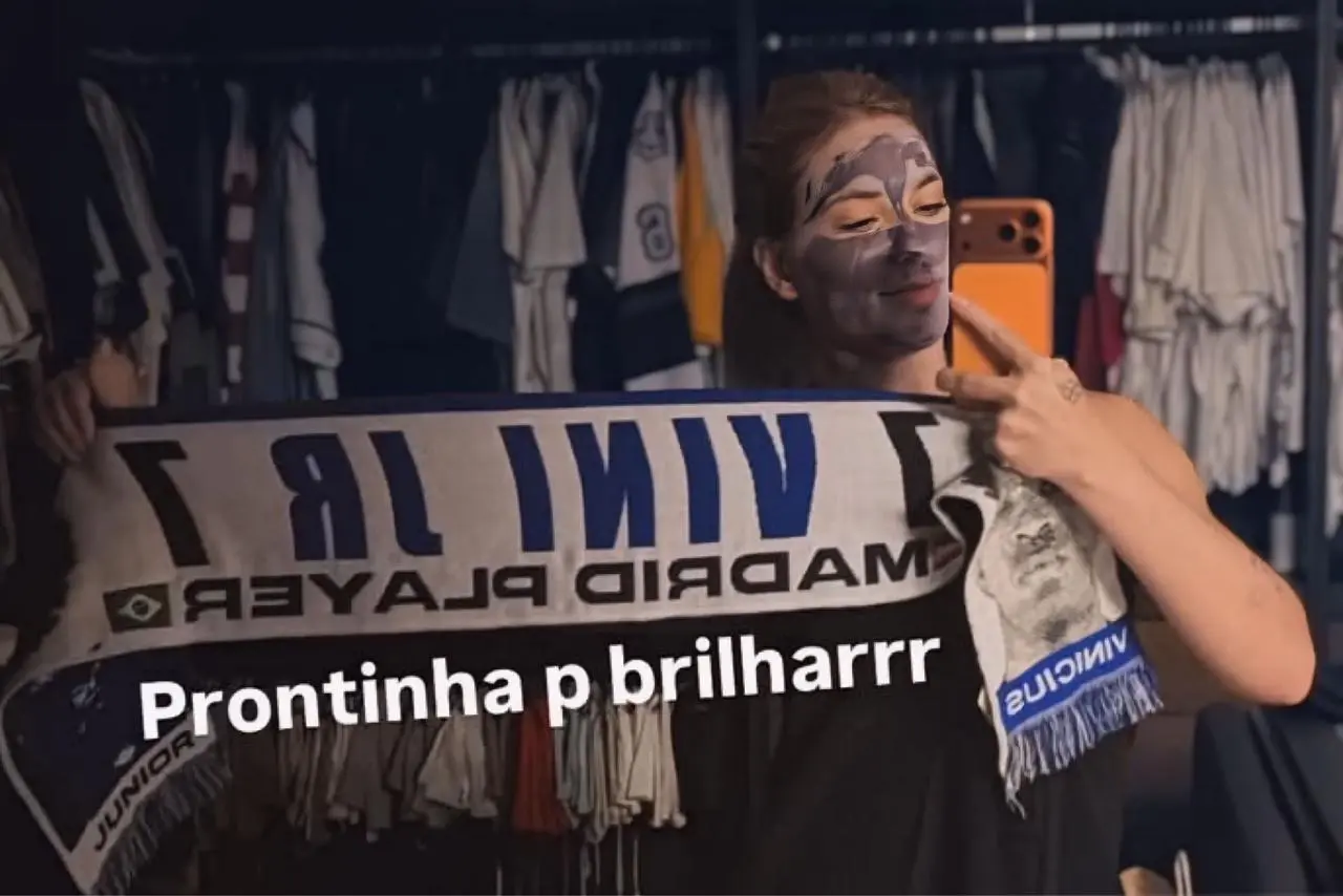 Virginia Fonseca compartilha preparação para acompanhar Vini Jr em mais um jogo do Real Madrid (Foto: Reprodução Redes Sociais)