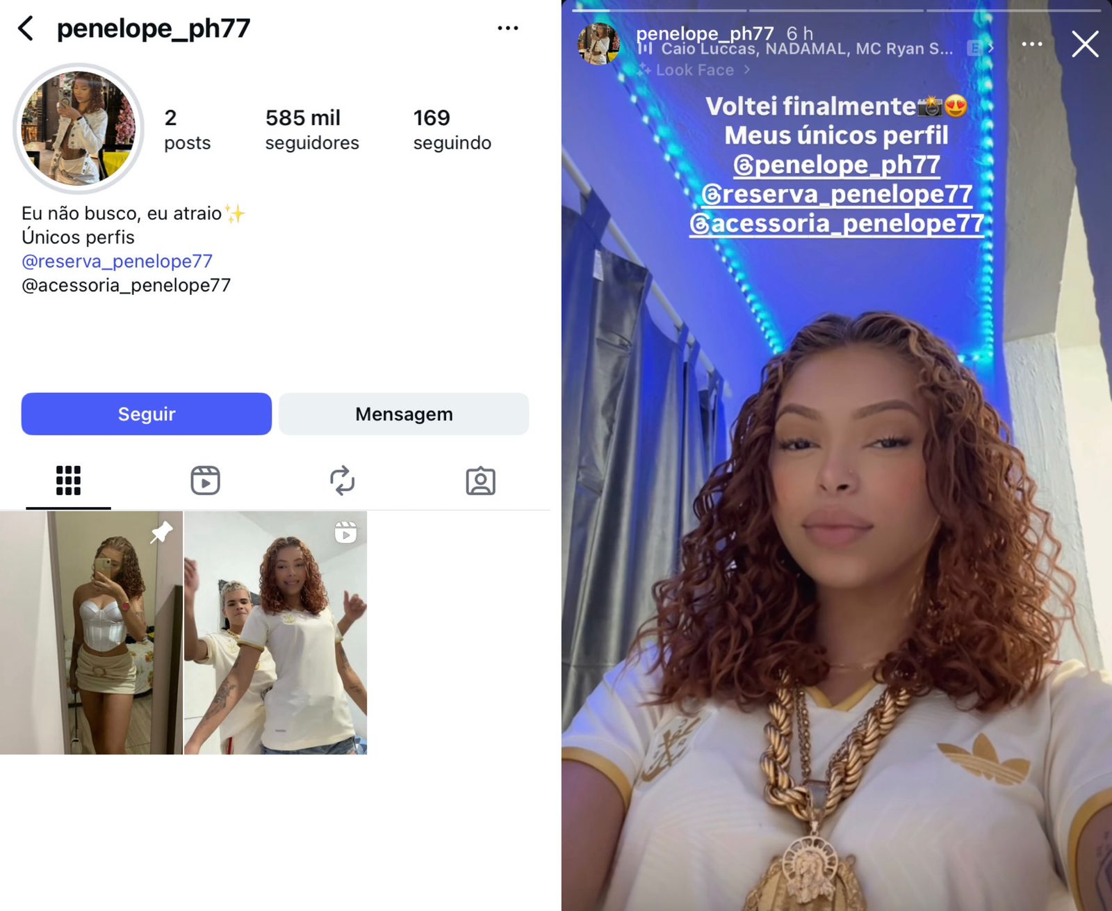 Suposto perfil oficial de 'Japinha do CV' - Reprodução: Instagram