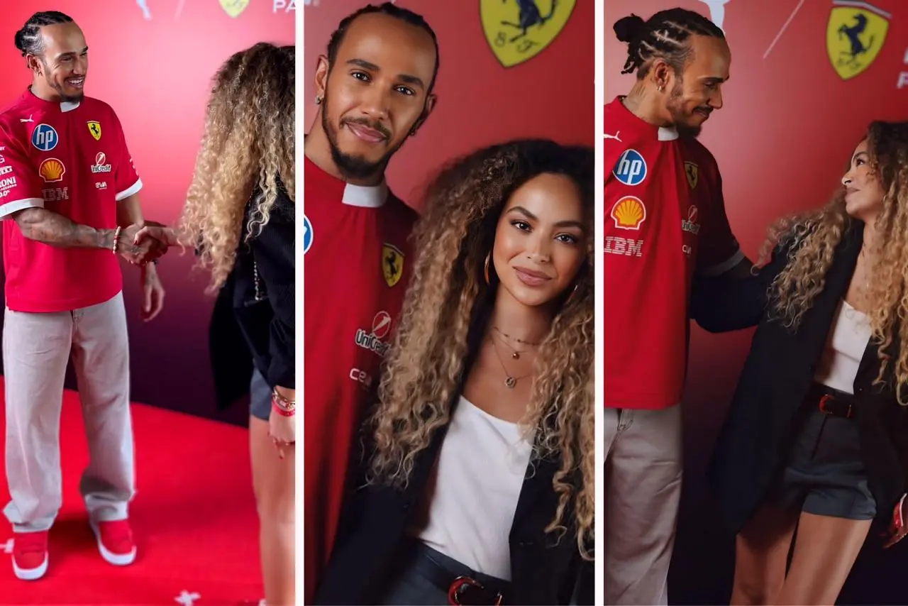 Lewis Hamilton e Júlia Rodrigues || Reprodução: Redes Sociais 