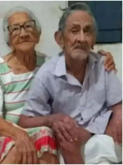 Maria de Lourdes e Emílio viveram juntos por 70 anos e morreram no mesmo dia; casal foi sepultado lado a lado em Minerolândia, no Ceará. Foto: Reprodução.
