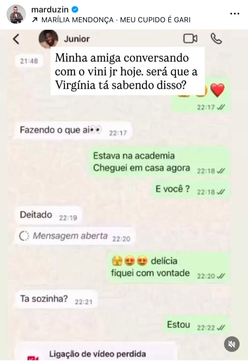 Influenciador Madurzin expôs suposta conversa de Vini Jr. com amiga