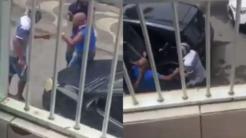 Homem é brutalmente agredido durante tentativa de sequestro (Foto: Reprodução/Redes sociais)