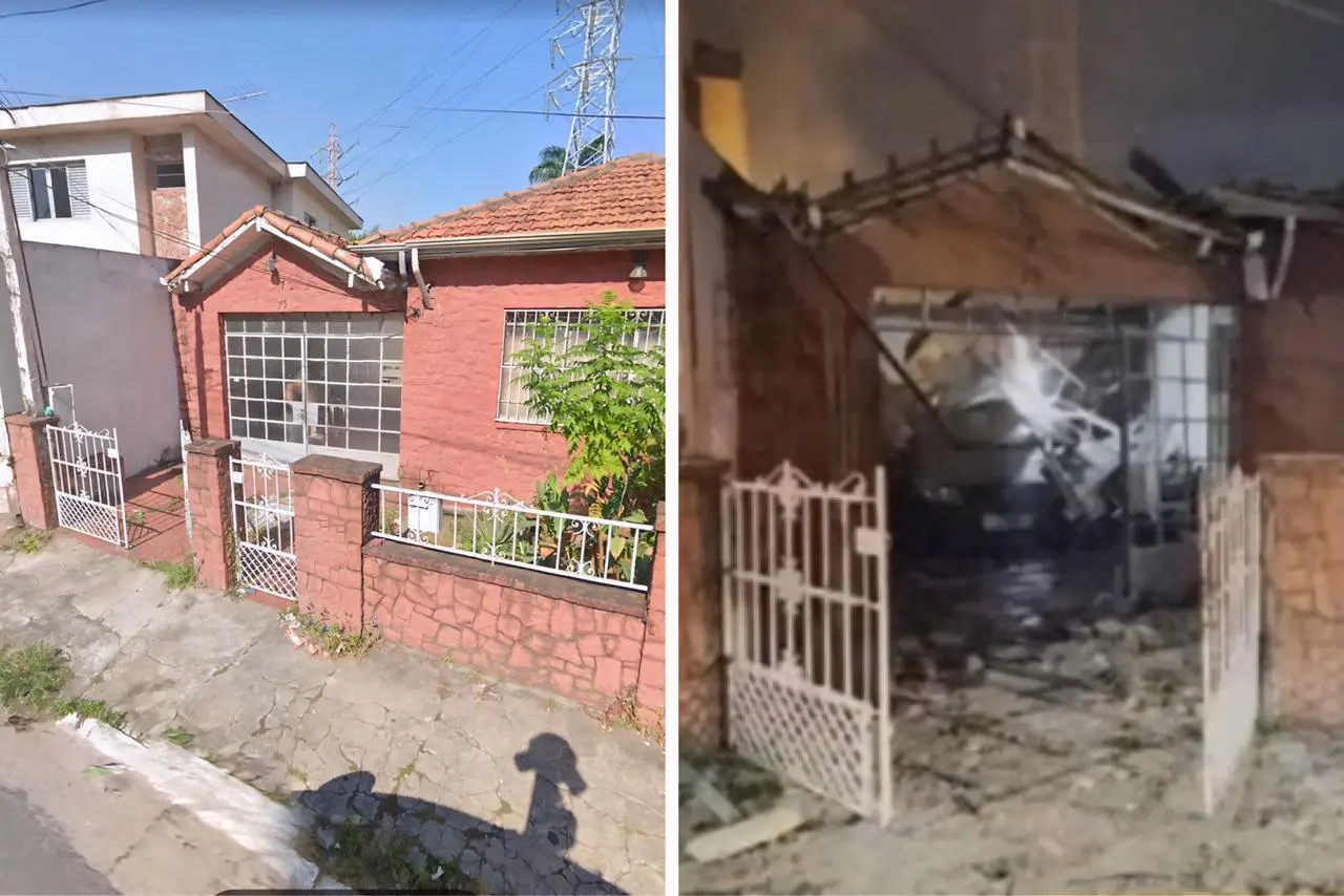 Antes e depois do Galpão clandestino que explodiu no Tatuapé 