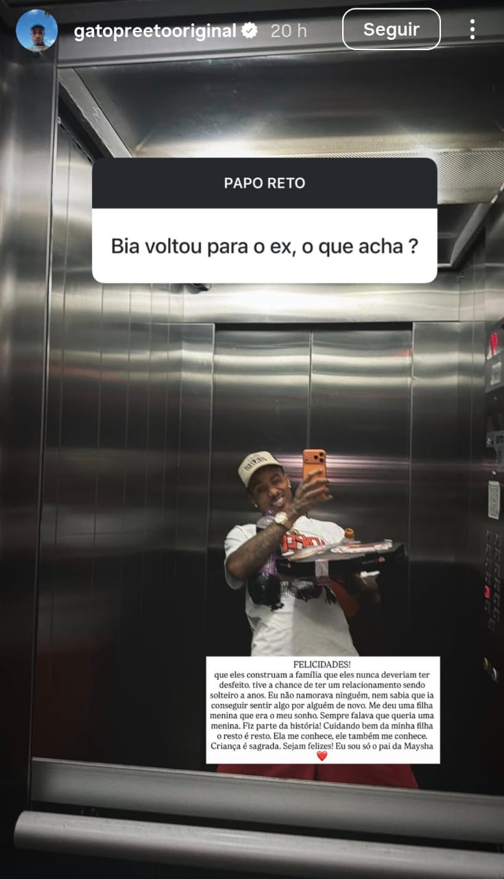Gato Preto comenta sobre relacionamento de Bia e Buarque 