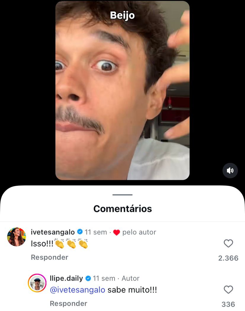 Comentário de Ivete em publicação do influenciador Lipe || Reprodução: Instagram 