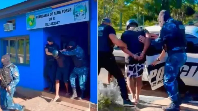 Brasileiros presos de ligação com o CV são presos na Argentina. Crédito: Polícia de Missiones/Divulgação
