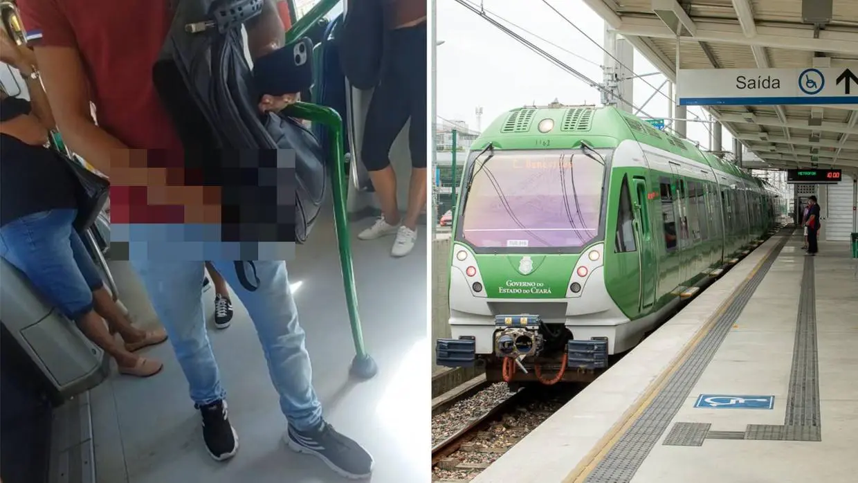 Vigilantes do metrô de Fortaleza detiveram homem acusado de importunação sexual na Linha Sul. Foto: Divulgação / Metrofor.