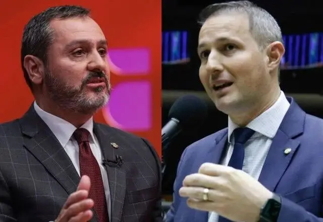 Andrei Rodrigues, diretor-geral da PF, e deputado Guilherme Derrite (PP-SP), relator do PL Antifacção | Divulgação/Joédson Alves/Agência Brasil e Divulgação/Elaine Menke/Câmara
