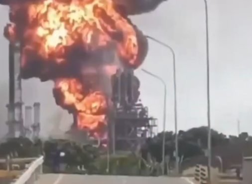 Explosão foi registrada na PDVSA, empresa petroleira da Venezuela (Foto: Reprodução)