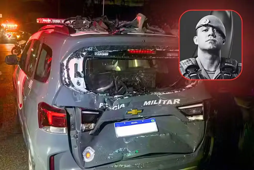 Policial militar morreu após acidente envolvendo carreta (Foto: Reprodução / CCI Artesp)