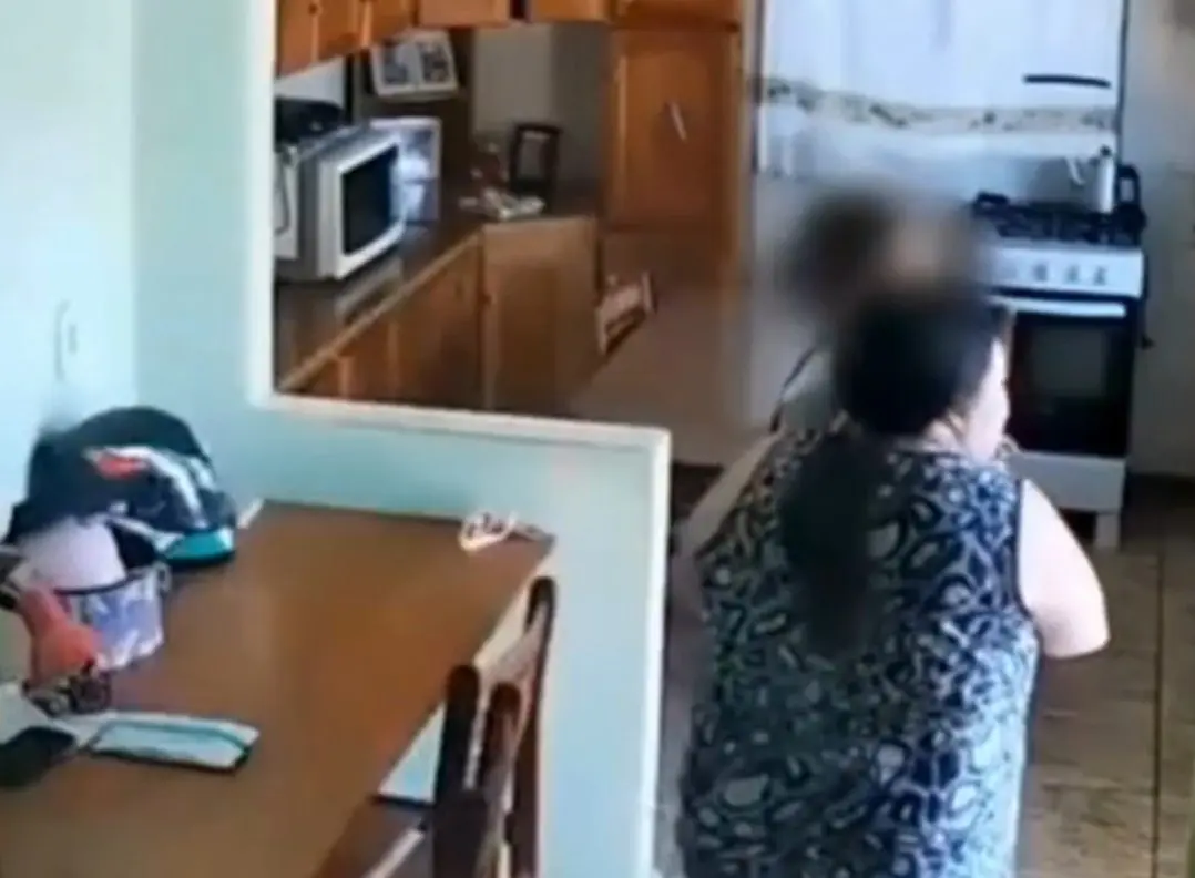 Mulher foi flagrada por câmera agredindo criança de um ano (Foto: Reprodução)