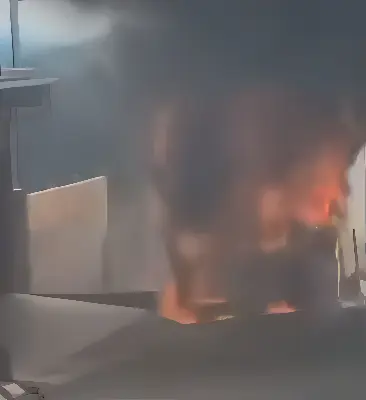 Ônibus escolar é tomado por fogo, mas causas do incêndio ainda não foram confirmadas (Foto: Reprodução)