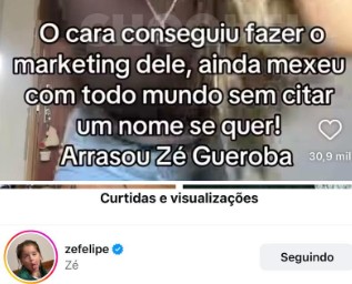 Zé Felipe indireta para Mioto 