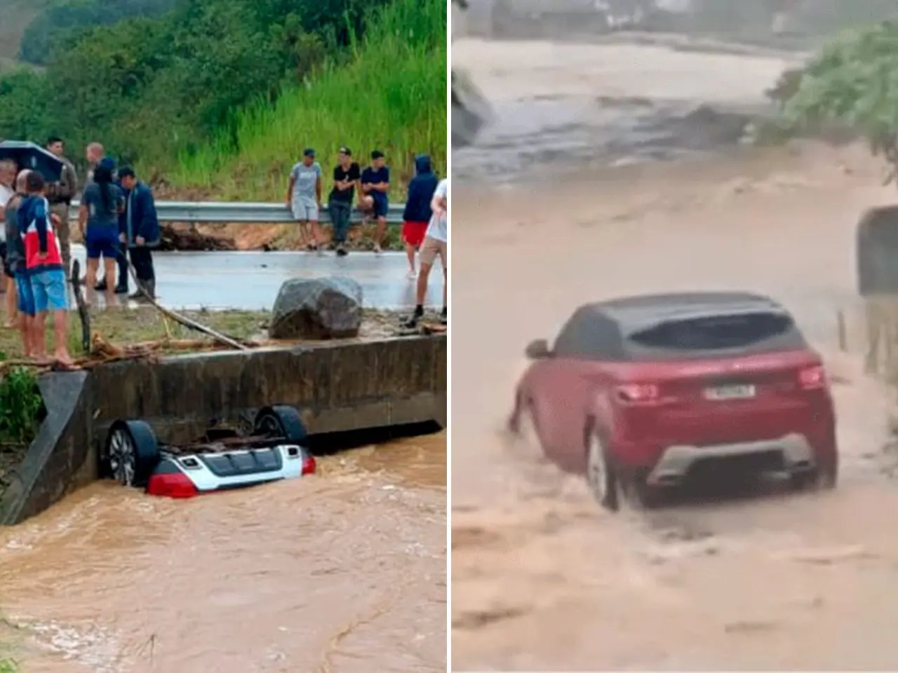 Morte de bebê: veja momento em que carro com família é arrastado por enxurrada
