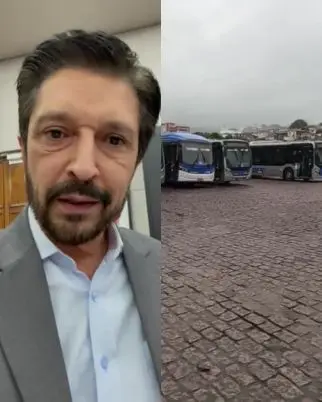 Ônibus ficaram recolhidos durante a tarde após decisão do SindMotoristas; acordo firmado com a presença de Ricardo Nunes encerrou a paralisação. Foto: Reprodução.