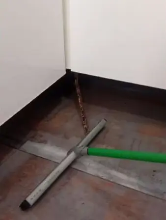 Bombeiros foram acionados após moradora confundir pedaço solto da pia com uma cobra durante limpeza da casa, em Manaus. Foto: Reprodução.