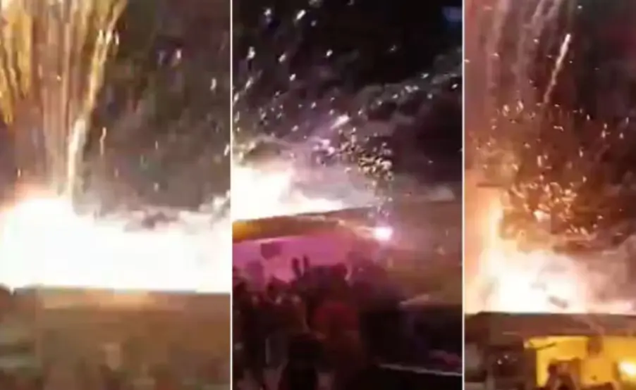 Festa de natal acaba com feridos após explosão de fogos de artifício
(Foto: Reprodução/redes sociais)