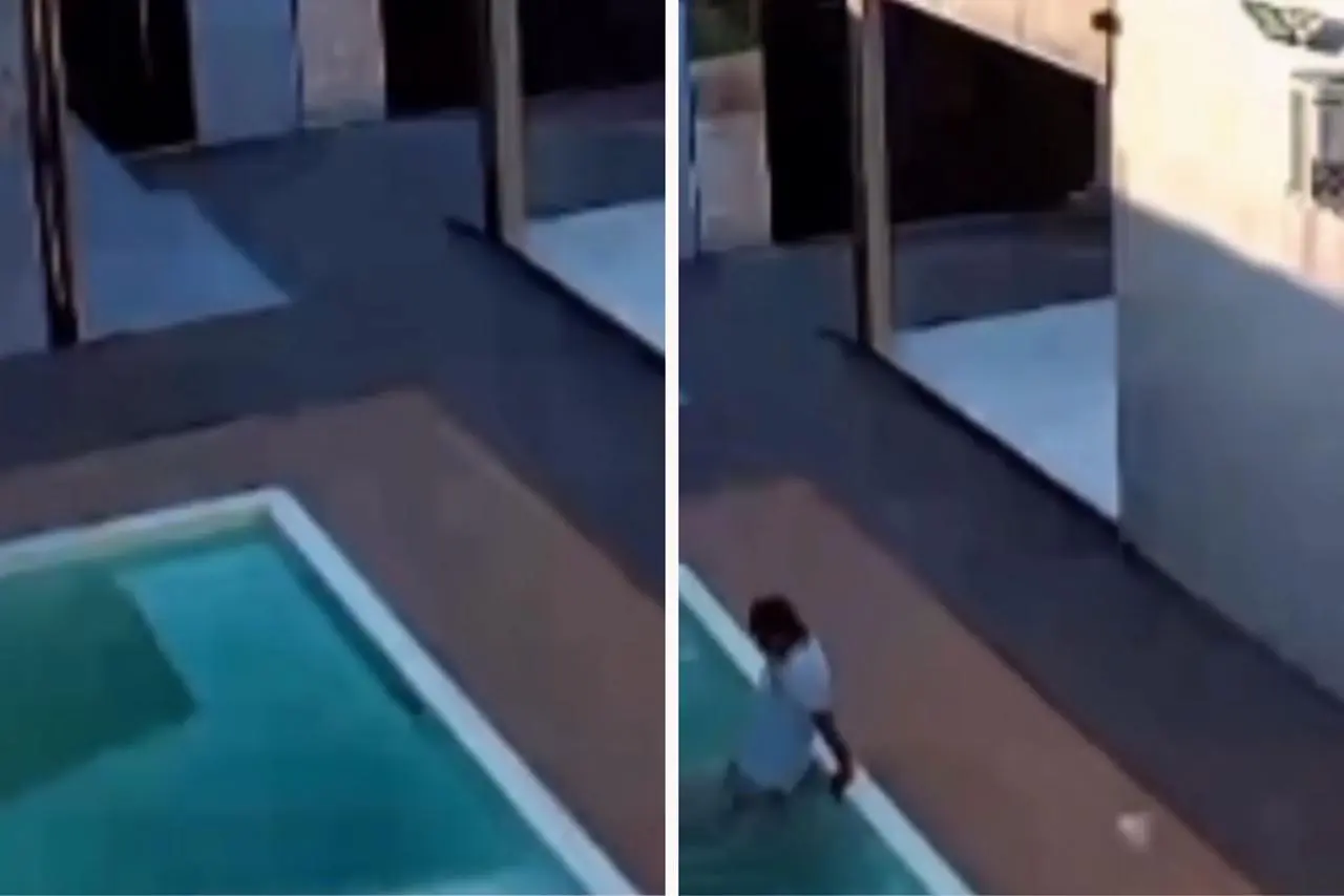 Pai evita afogamento dos dois filhos em piscina - Foto\Montagem - Reprodução: Redes Sociais 