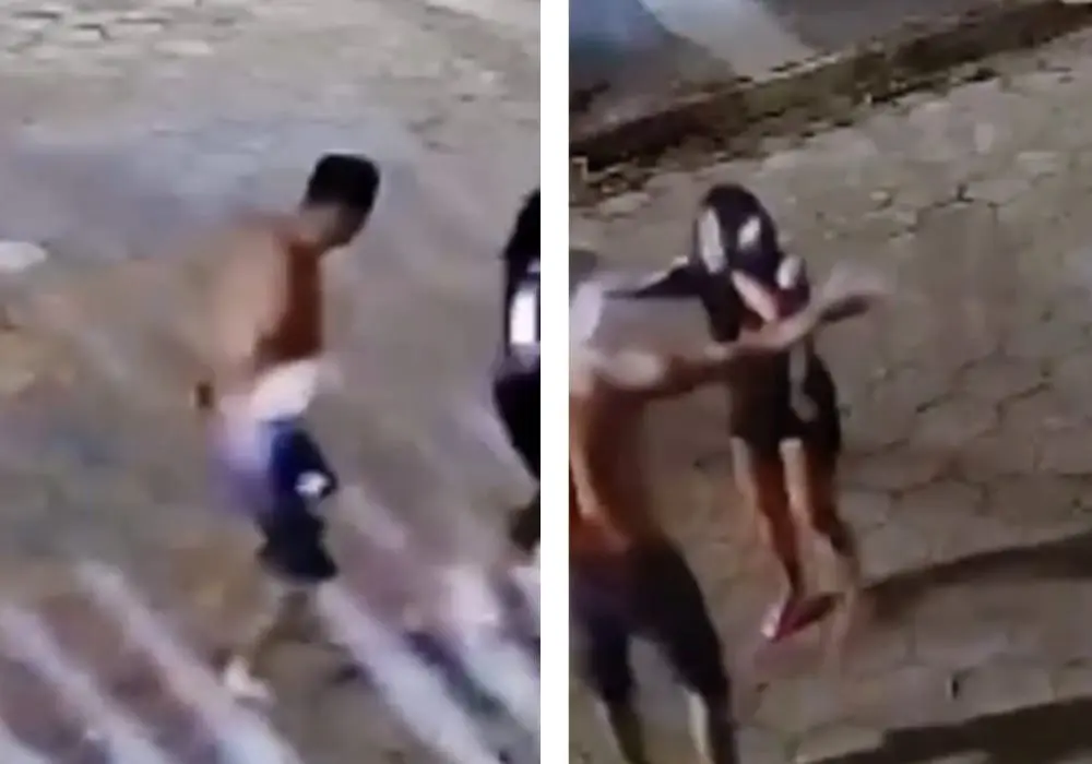 Mulher é espancada pelo companheiro no meio da rua - Reprodução 