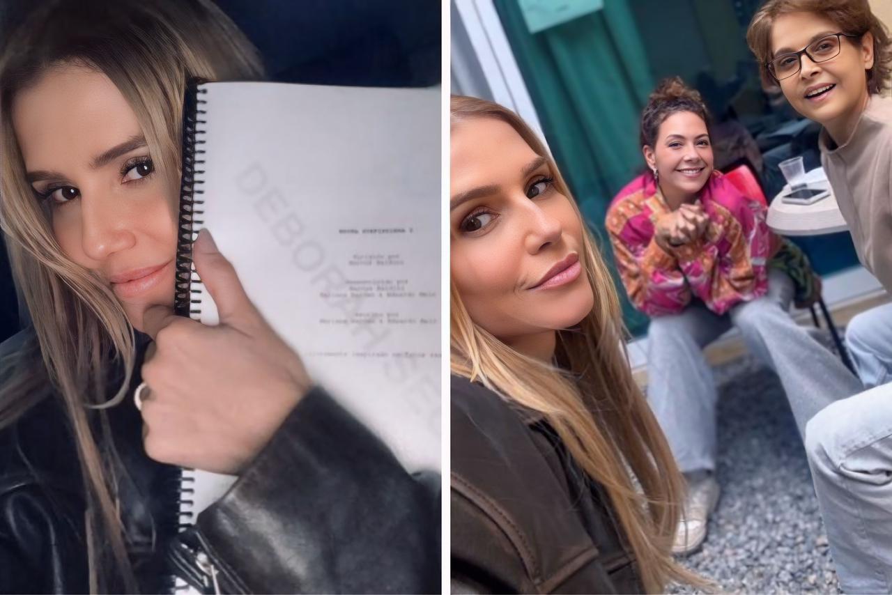 Debora Secco nos bastidores de 'Bruna Surfistinha 2'