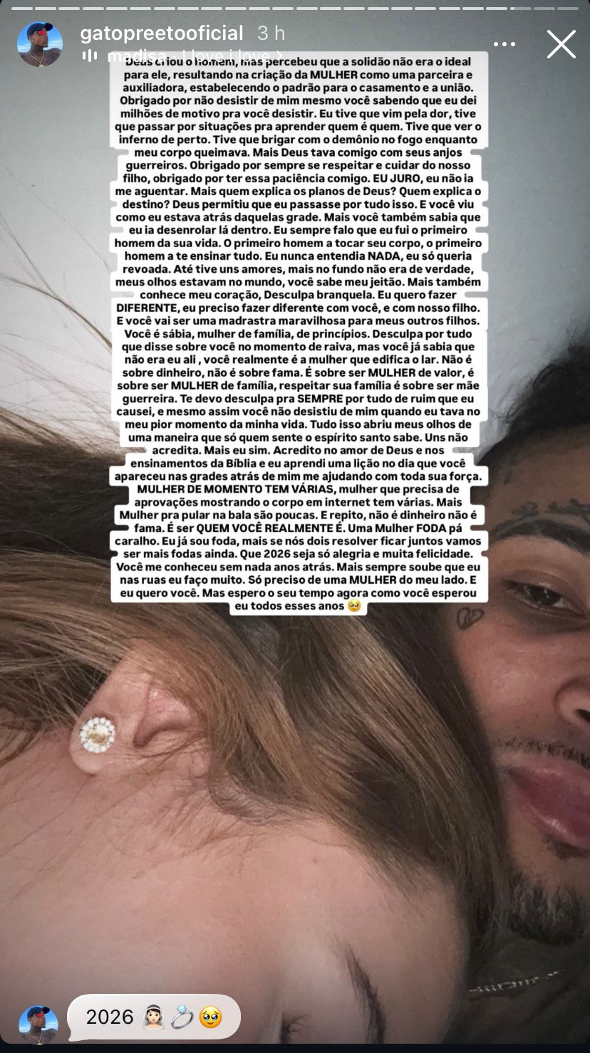 Gato Preto desabafo nas redes 
