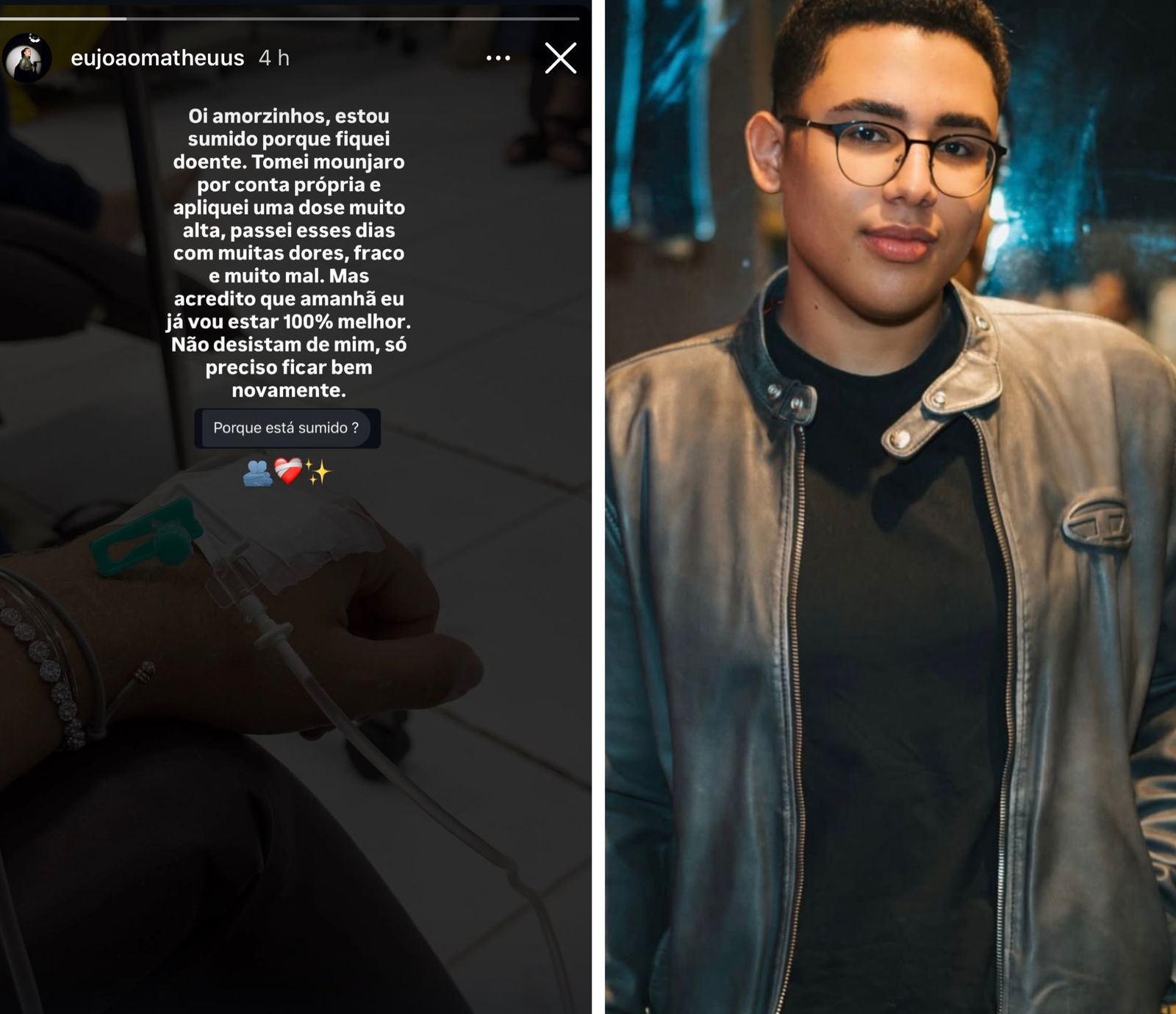 João Matheus desabafa nas redes sociais